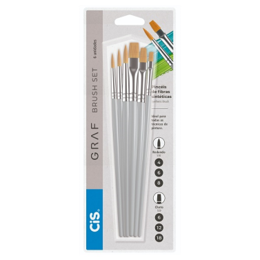 Kit Pincel Sintético C/6 Graf Brush Cis